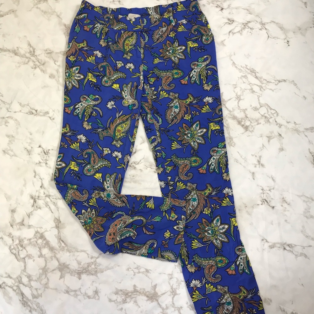 Loft Paisley Julie Drape Straight Leg Pants - Picture 2 of 7